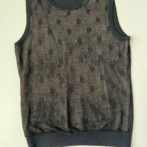 Ann Taylor Black Polka Dot Sweater Vest